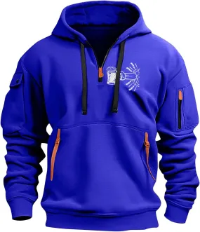 2024 Tactical Hoodies For Men Quarter Zip Pullover Vintage Workout Hoodies With Pockets Military Tactical Sweatshirts