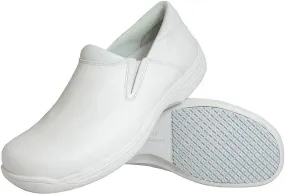 4705-12M Mens Slip-Resistant Leather Work Shoe White - Size 12