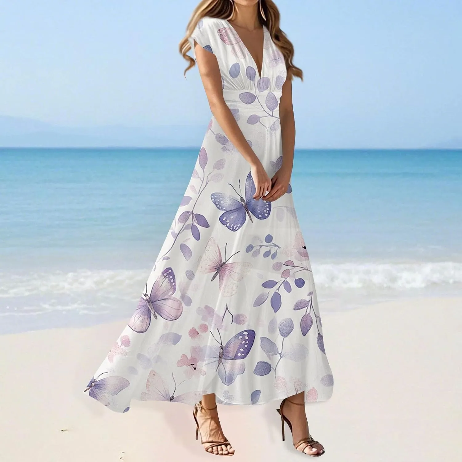 A-Line Sleeveless Dress Womens Pub Summer Comfort for Women Loose Print