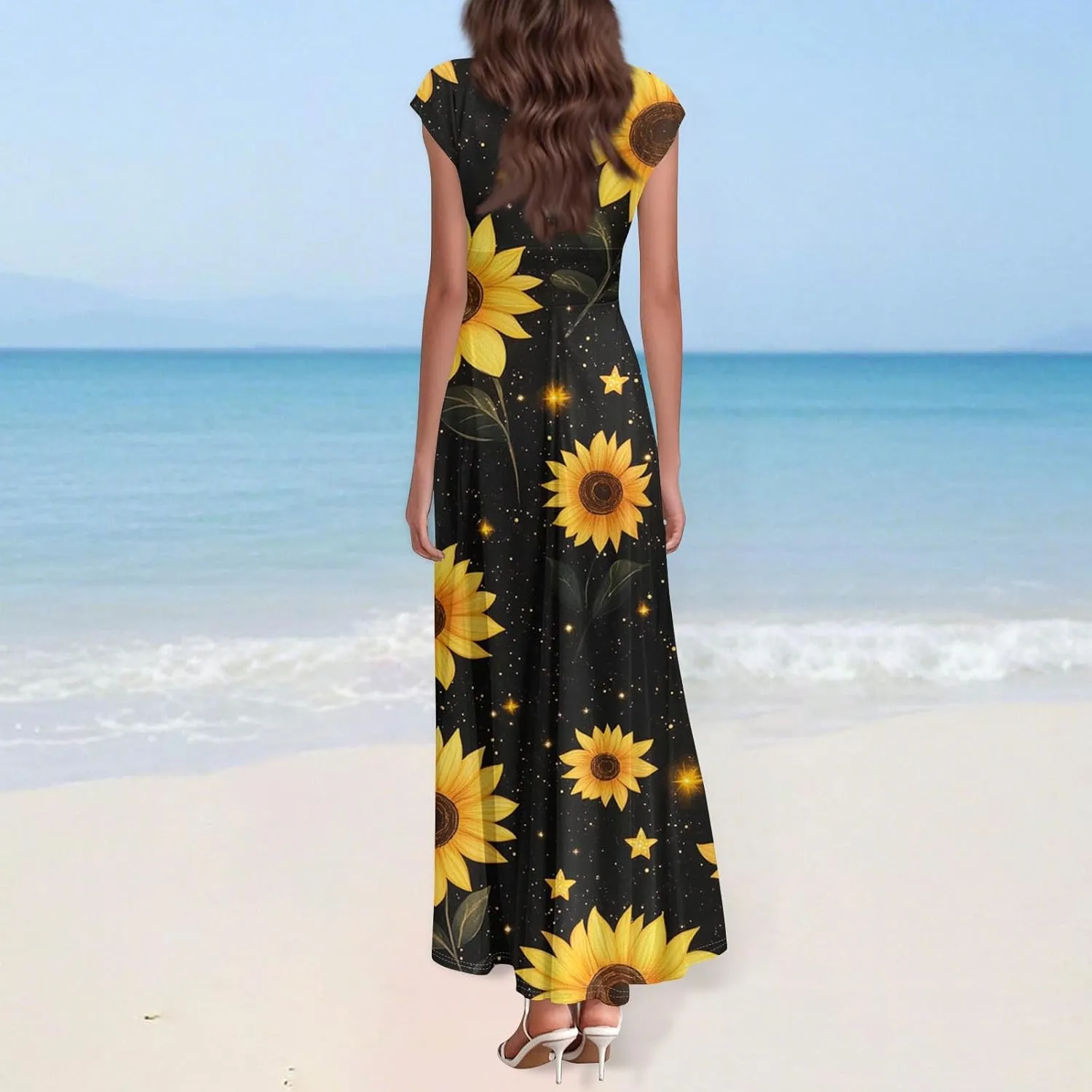 A-Line Sleeveless Dress Womens Pub Summer Comfort for Women Loose Print