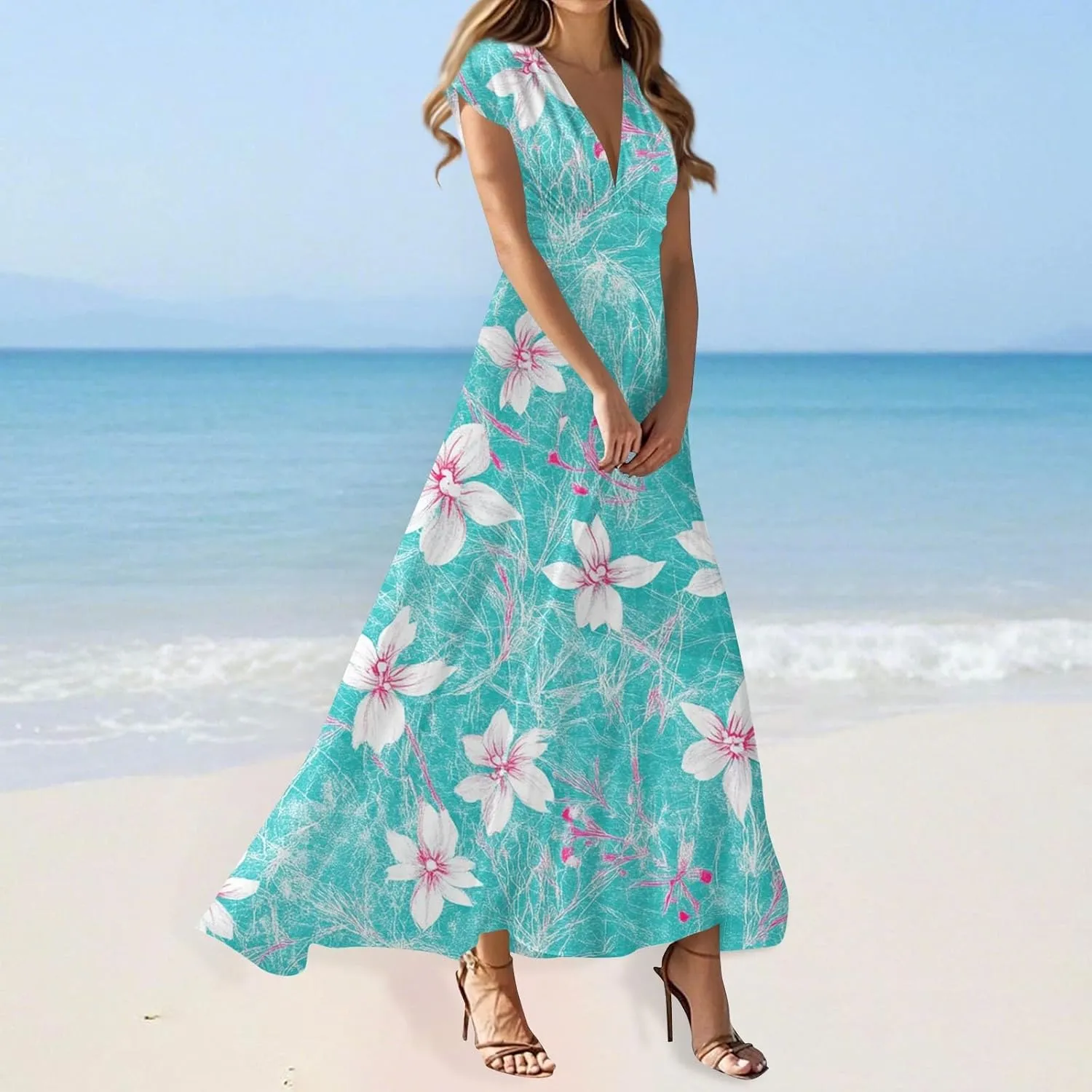 A-Line Sleeveless Dress Womens Pub Summer Comfort for Women Loose Print