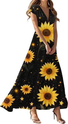A-Line Sleeveless Dress Womens Pub Summer Comfort for Women Loose Print