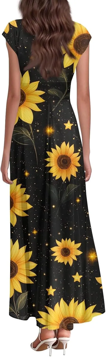A-Line Sleeveless Dress Womens Pub Summer Comfort for Women Loose Print