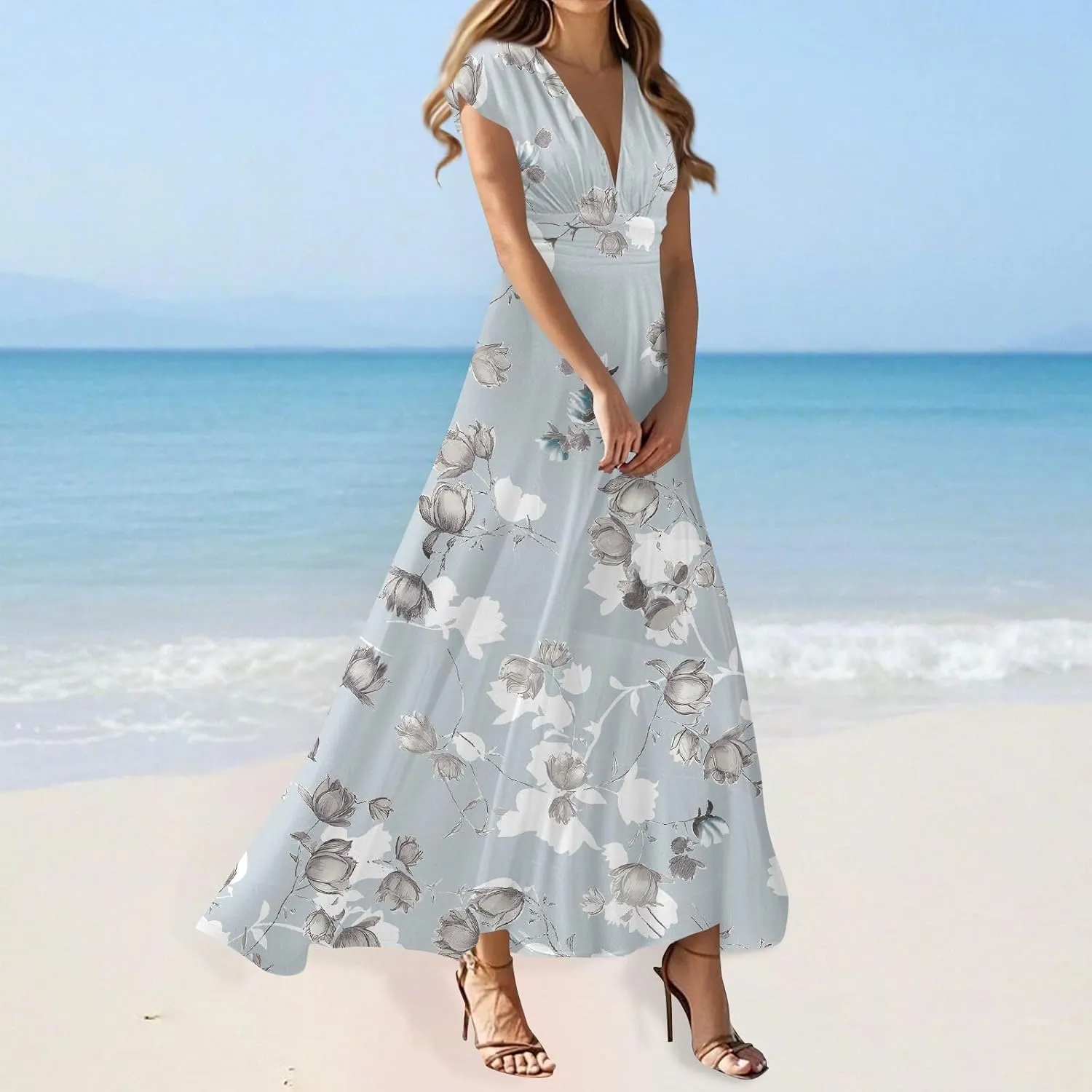 A-Line Sleeveless Dress Womens Pub Summer Comfort for Women Loose Print