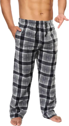 Active Club Mens Fleece Pajama Pants - Plaid Mens Pajama Bottoms - Mens Lounge Pants with Pockets (S - 3X)