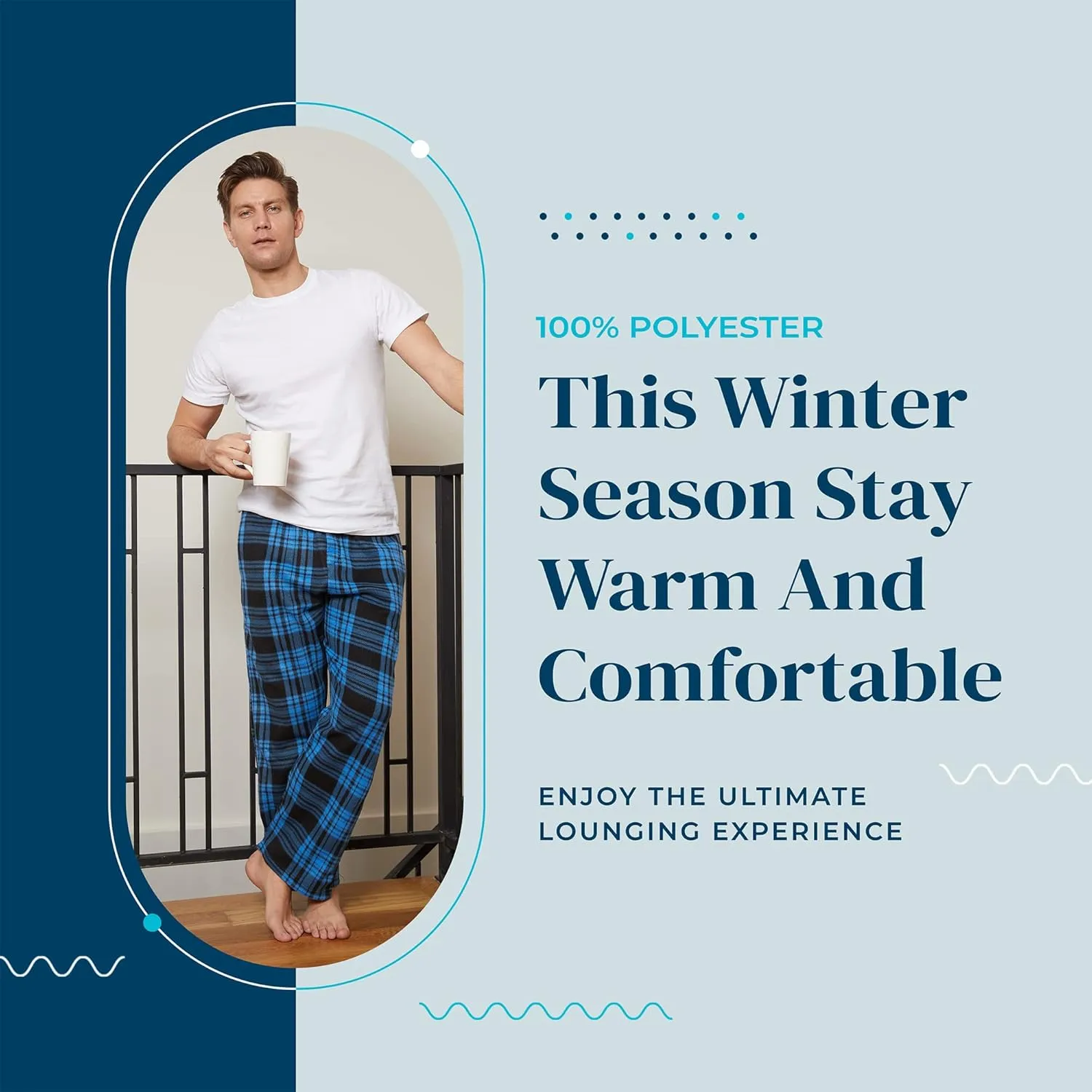 Active Club Mens Fleece Pajama Pants - Plaid Mens Pajama Bottoms - Mens Lounge Pants with Pockets (S - 3X)