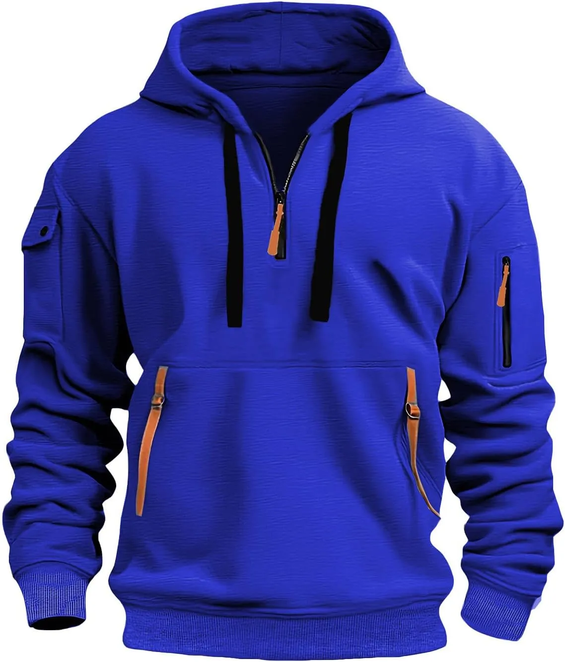 Alalaso Men's Hoodies Quarter Zip Pullover Workout Running Active Vintage Hoodies with Pockets Military Tactical Sweatshirt