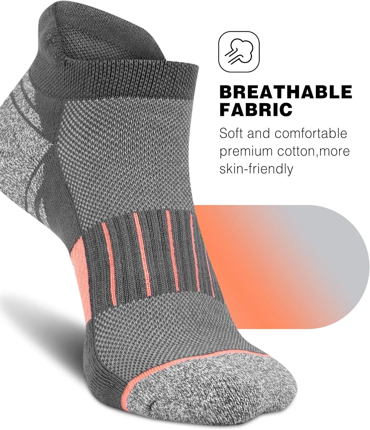 Ankle Socks Womens Athletic Running Comfort Cushioned 3/5/6Pairs