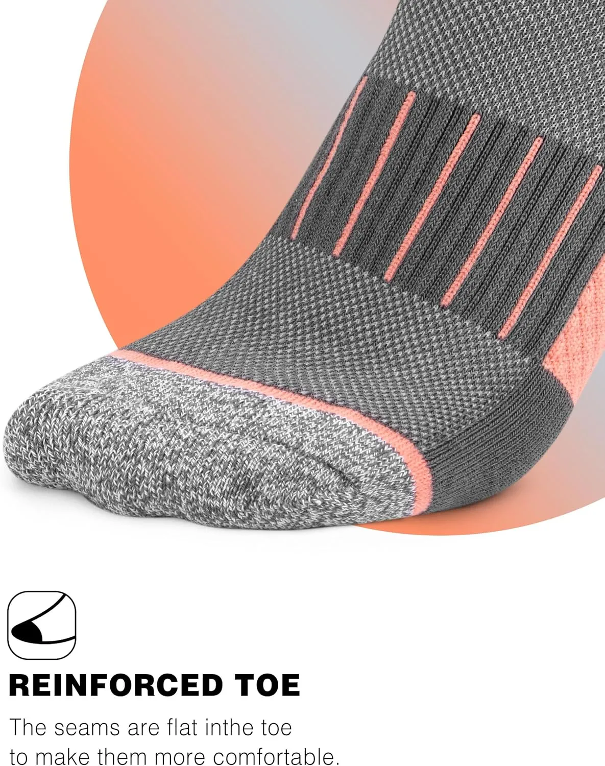 Ankle Socks Womens Athletic Running Comfort Cushioned 3/5/6Pairs