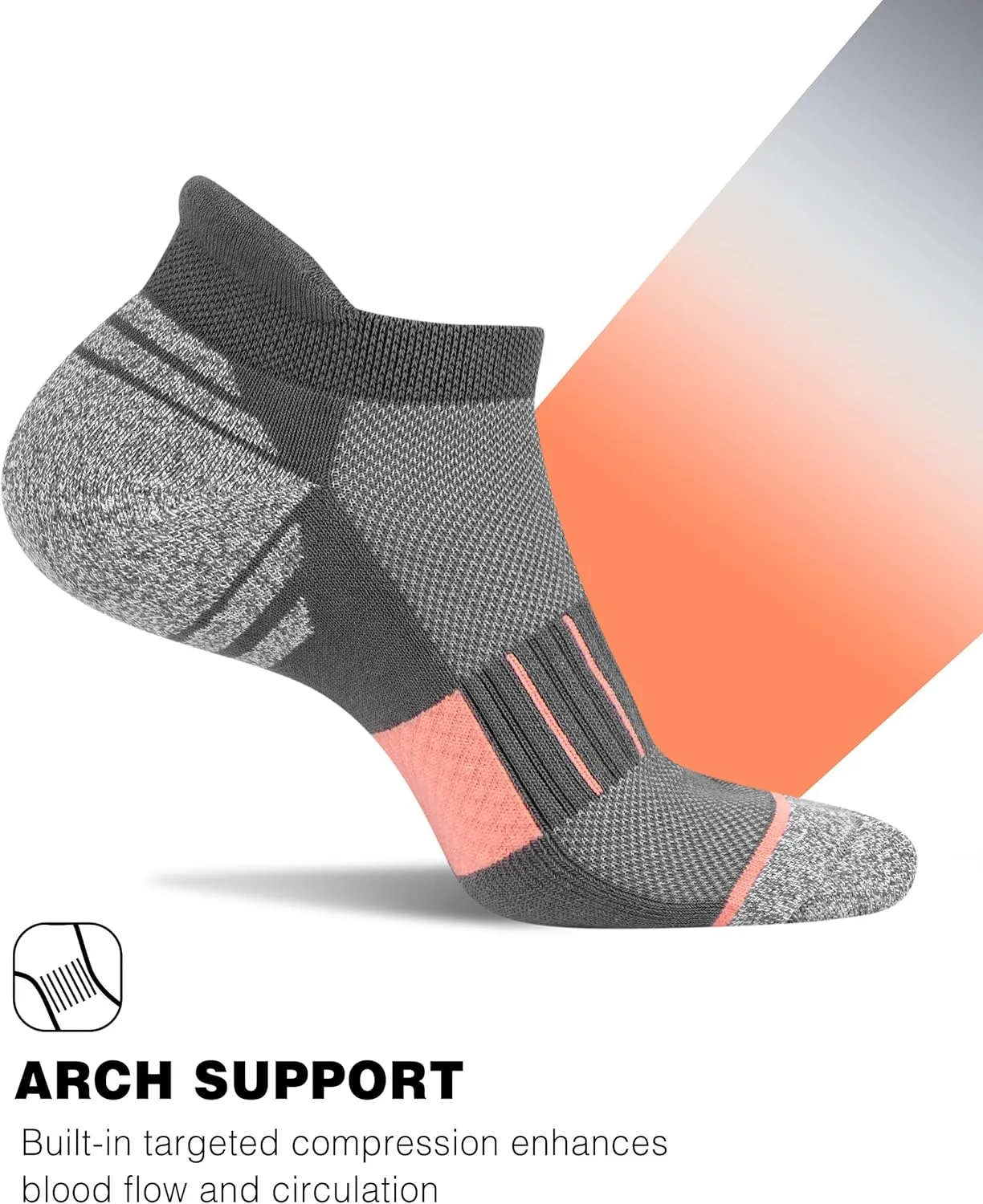 Ankle Socks Womens Athletic Running Comfort Cushioned 3/5/6Pairs