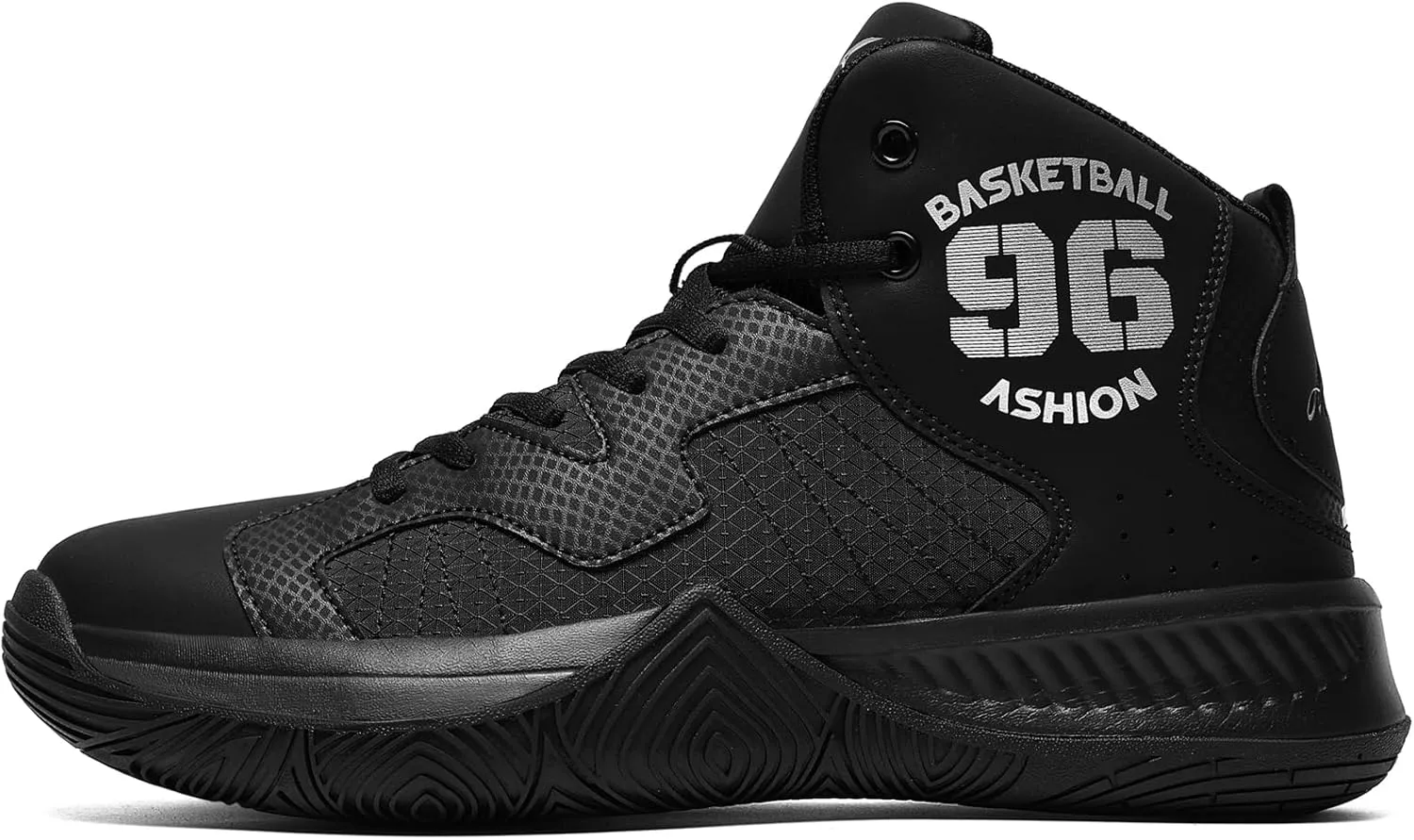 ASHION Kids Basketball Shoes Boys Girls Sneakers Mid-Top Lace Up Cushion Anti Slip Athletic Outdoor Sport Shoes for Unisex-Child