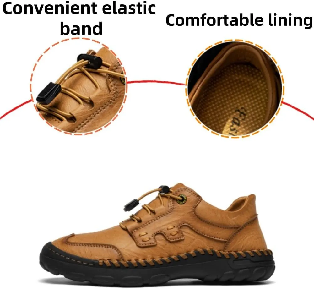 Asifn Mens Casual Shoes Leather Walking Driving Business Work Office Oxford Flats Handmade Fashion Comfortable Breathable Loafers
