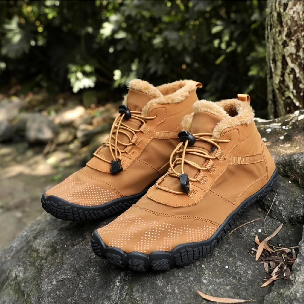 Asifn Mens Hiking Barefoot Boots Winter Outdoor Snow Shoes Casual Warm Cotton Shoes Non-slip Minimalist Sneakers
