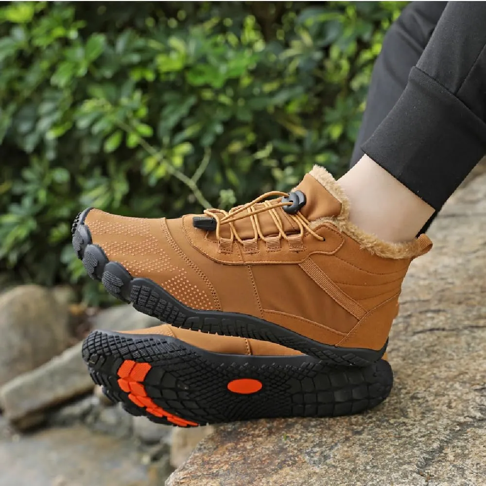 Asifn Mens Hiking Barefoot Boots Winter Outdoor Snow Shoes Casual Warm Cotton Shoes Non-slip Minimalist Sneakers