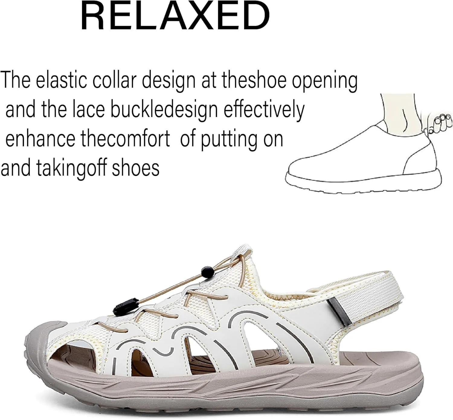 Asifn Mens Hiking Sandals Outdoor Sports Beach Shoes Lightweight Summer Water Shoes Comfortable Casual Closed Toe
