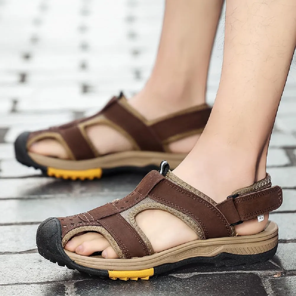 Asifn Mens Hiking Sandals Summer Outdoor Beach Shoes Lightweight Closed Toe Water Shoes Non-slip Water Sports
