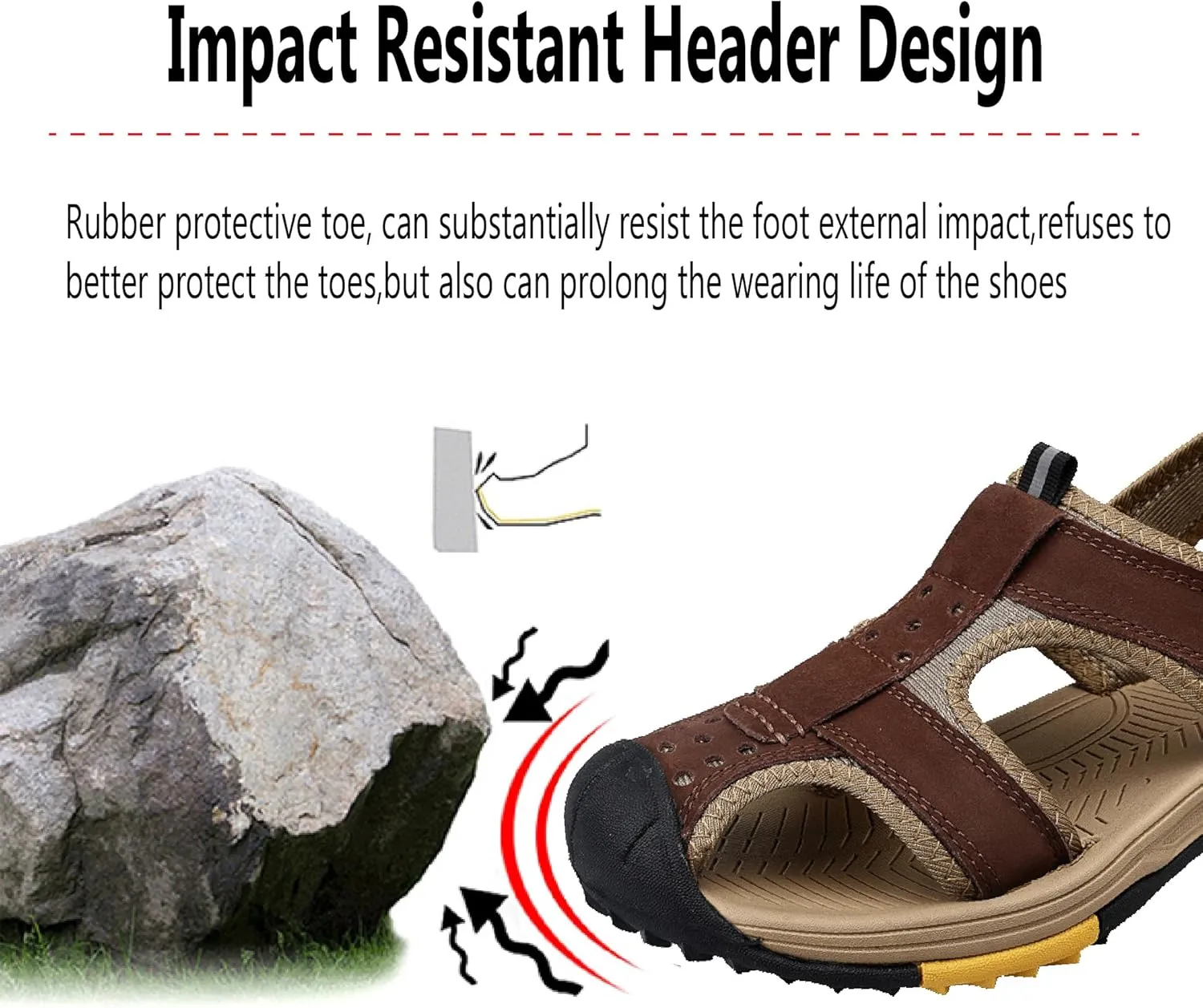 Asifn Mens Hiking Sandals Summer Outdoor Beach Shoes Lightweight Closed Toe Water Shoes Non-slip Water Sports