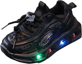 Baby Boys Girls Light Up Solid Color Sneakers for Kids Toddler Infant LED Flash Breathable Mesh Sports Casual Shoes