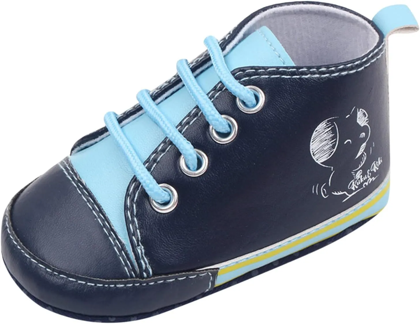 Baby Boys Girls Star High Top Sneaker Soft Anti-Slip Sole Newborn Lace Up First alkers Canvas Denim Shoes