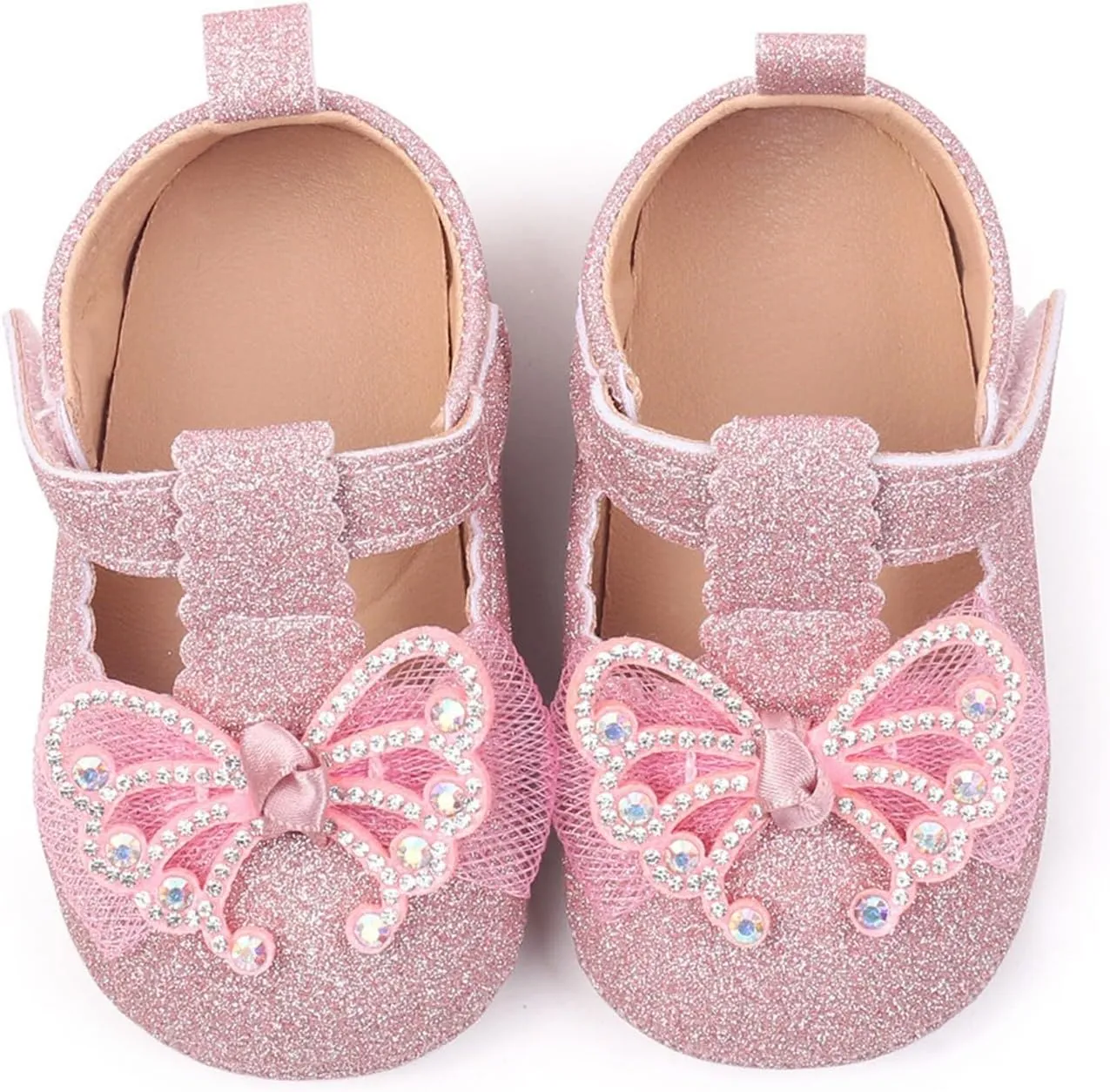 Baby Infant Girls Canvas Sandals Bow Pearl Glitter Closed Toe Shoes Hollow Lace Newborn Summer Casual Walking Sandals