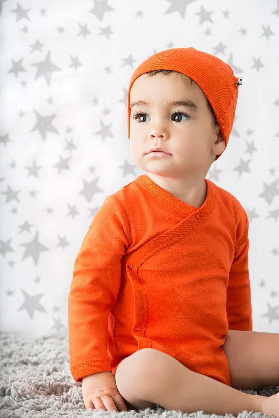 Babysoy Long Sleeve Kimono for Newborn, Infant, Unisex Baby - Cotton & Azlon - Side-Snap Baby Onesies, Long Sleeve Onesies