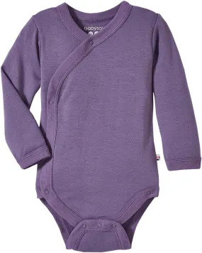 Babysoy Long Sleeve Kimono for Newborn, Infant, Unisex Baby - Cotton & Azlon - Side-Snap Baby Onesies, Long Sleeve Onesies