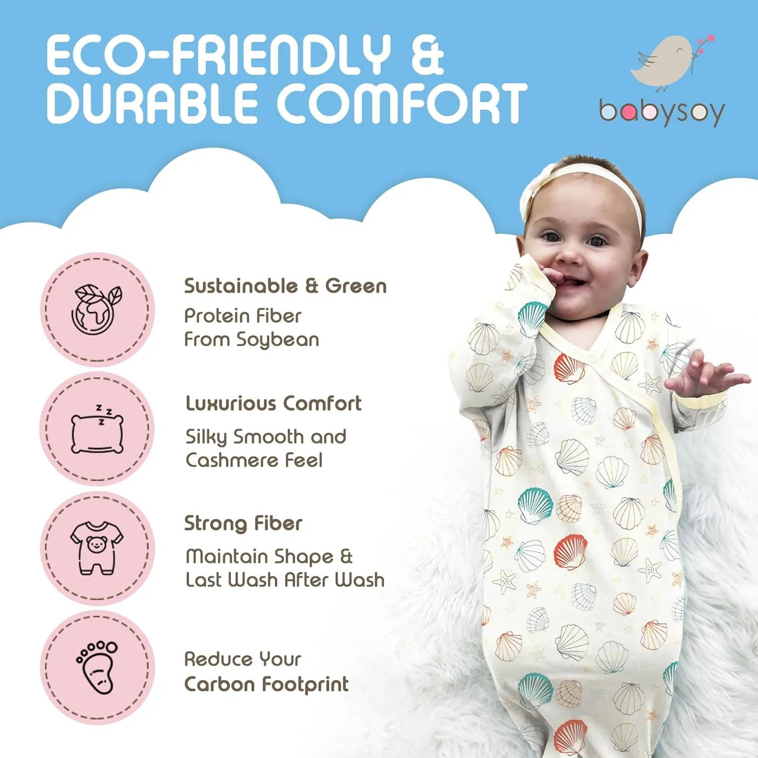 Babysoy Organic Long Sleeve Kimono Bodysuit