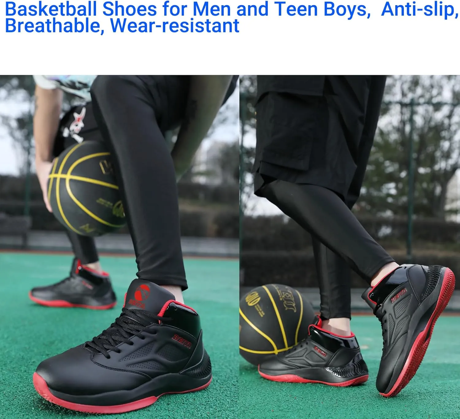 Beita High Upper Basketball Shoes for Men Sneakers Breathable Sports Shoes Anti Slip