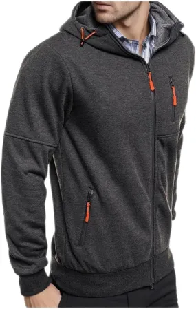 BIFUTON Hoodies for Men Zip Up, Mens Slim Fit Comfortable Casual Jogging Hoodie with Pockets Long Sleeve Full-Zip Sweatshirts
