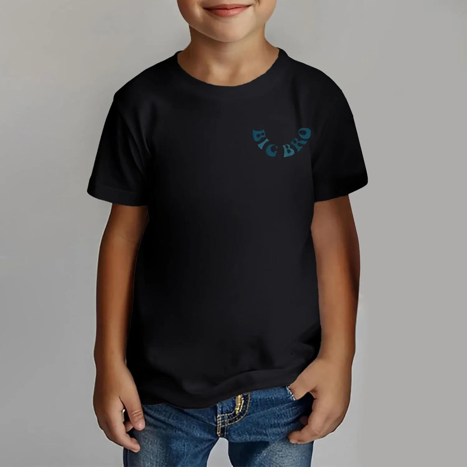 Big BRO Tshirt for Kids Boys Casual Short Sleeve Crewneck Tshirt Cute Letter Graphic Print Little Kids Top 3-13 Years
