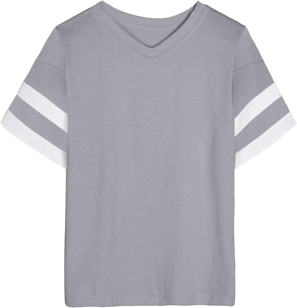 Binmer Oversized Short Sleeve T Shirts for Womens V Neck Tee 2024 Summer Casual Loose Striped Tunic Tops Workout Blouse