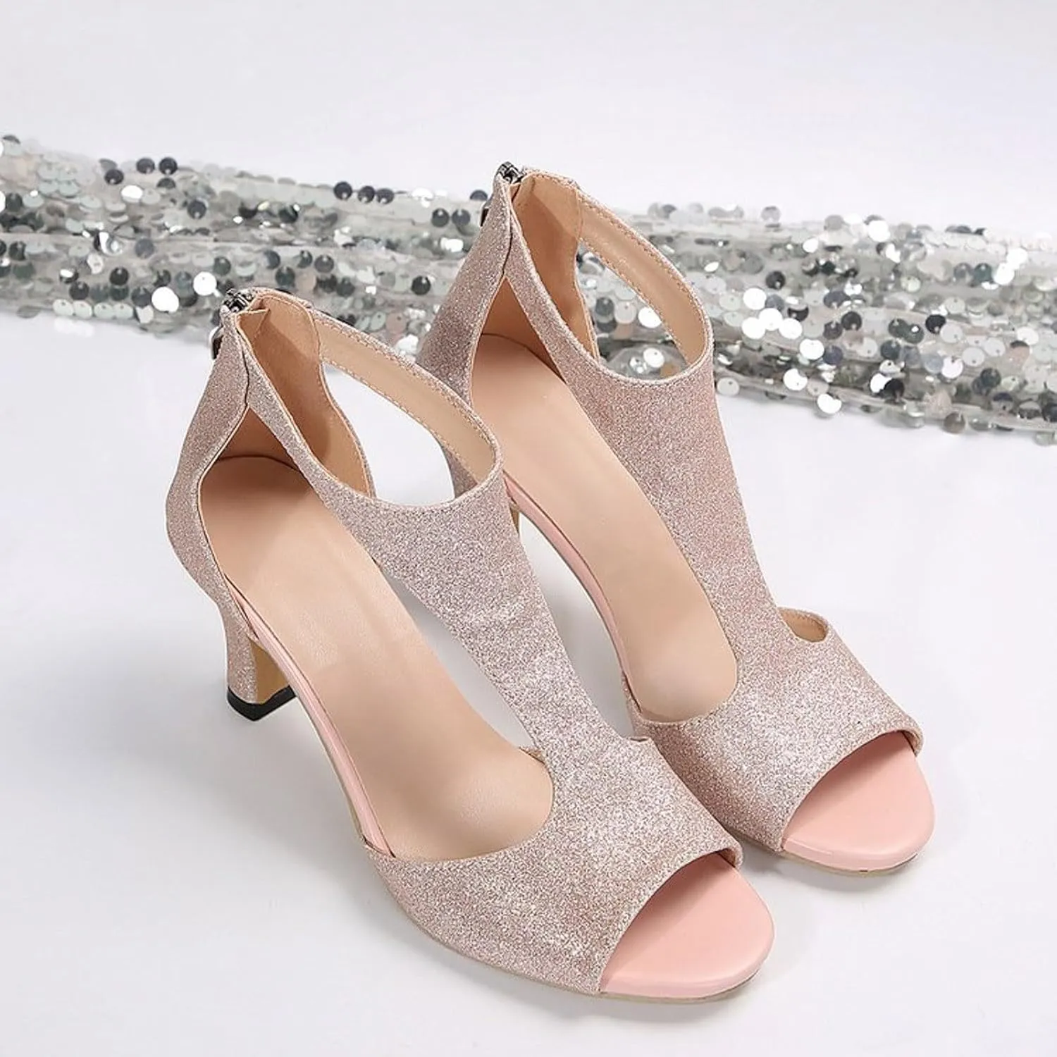 Block Heels Ankle Strap High Heel Sandals for Women Heels for Women Women's Open Toe Ankle Strap Heels Sandals