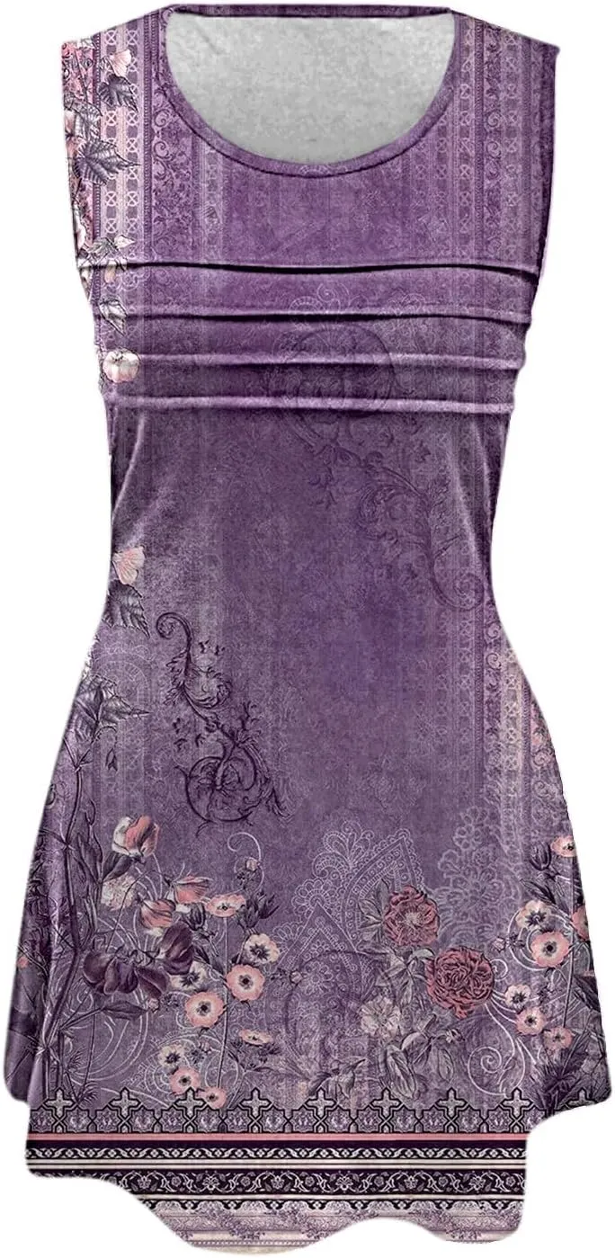 Boho Dresses for Women 2025 Womens with Pockets Summer Casual Tank Dress Sleeveless Midi Beach Dress Womens Cotton
