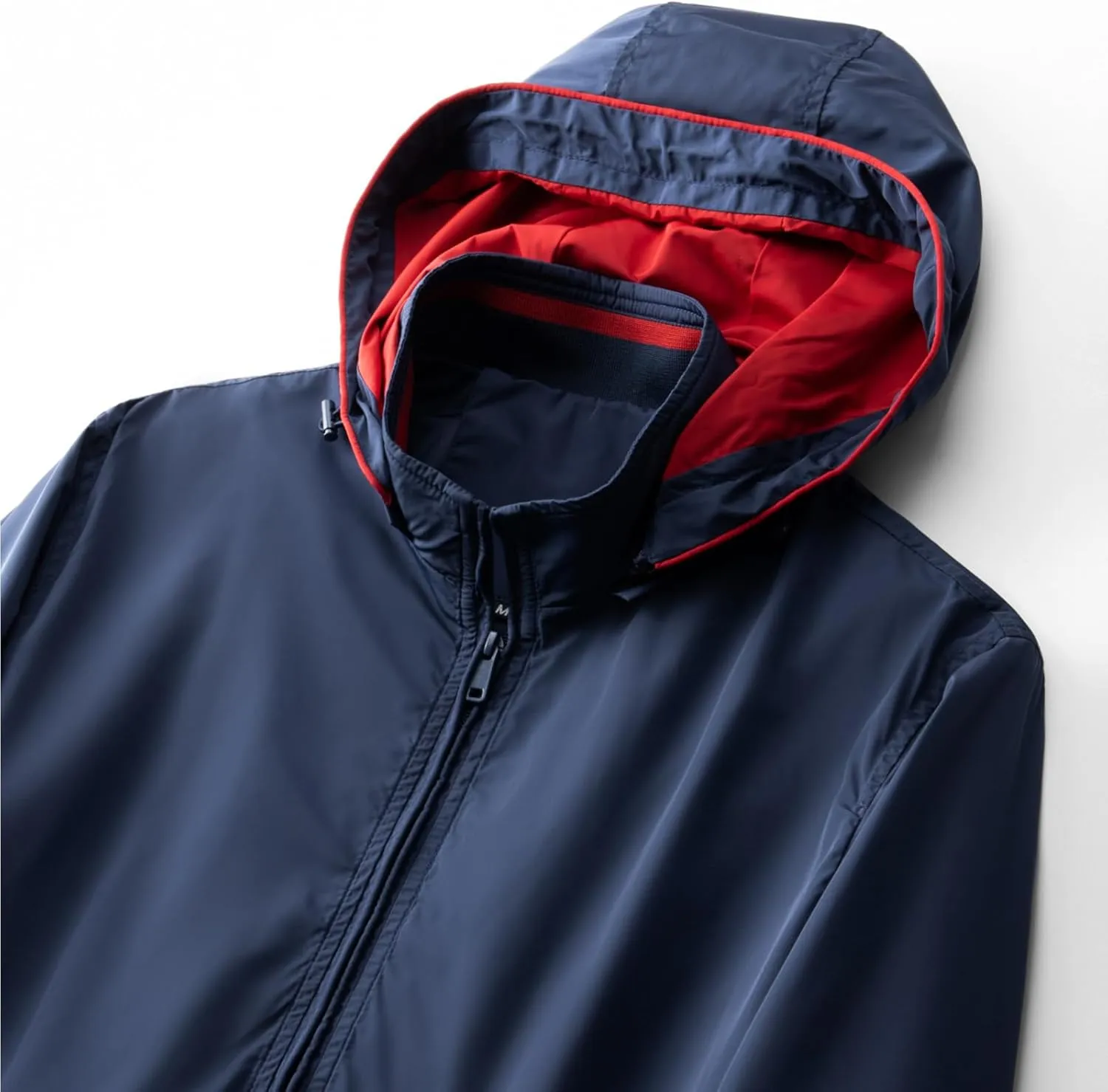 Bomber Jacket Men Lightweight Waterproof Hooded Rain Coats Casual Zipper Windbreaker Outdoor Hiking Fall Spring Coat