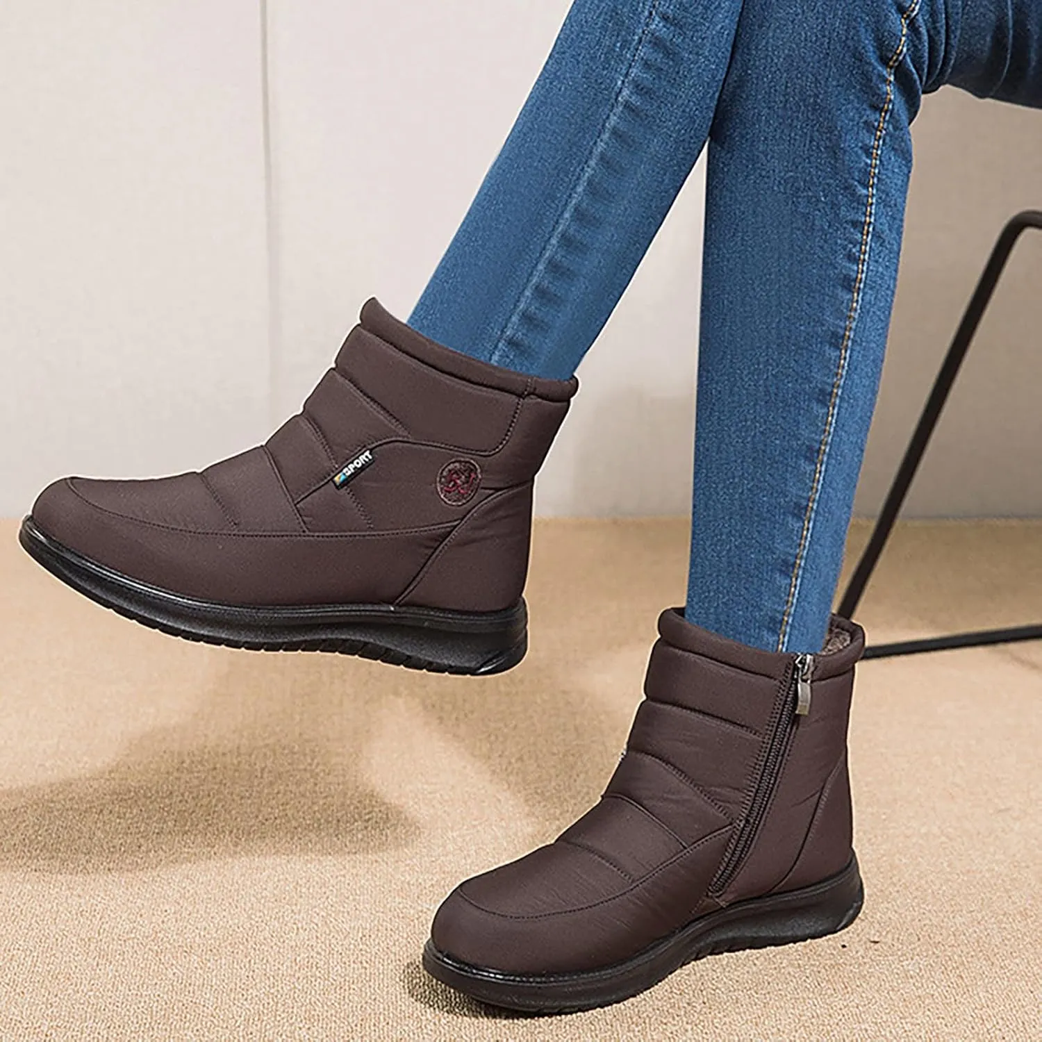 Botas De Invierno Para Mujer De Vestir Winter Dress Booties for Women 2024 Womens Warm Boots Womens Waterproof Winter Boots Womens Winter Boots Size 10 Wide Width Black of Friday Deals 2024