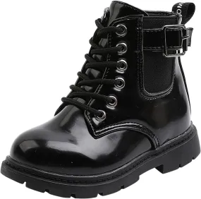 Boys and Girls Waterpoor Ankle Boots Short Boots Leather Shoes Toddler Boots Baby Winter (B, 3-3.5 Years Toddler)