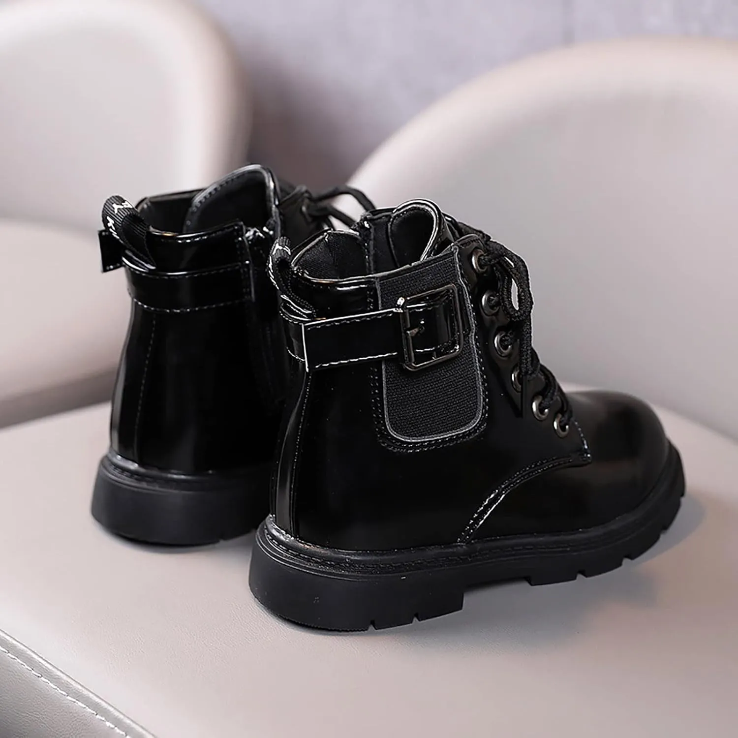 Boys and Girls Waterpoor Ankle Boots Short Boots Leather Shoes Toddler Boots Baby Winter (B, 3-3.5 Years Toddler)