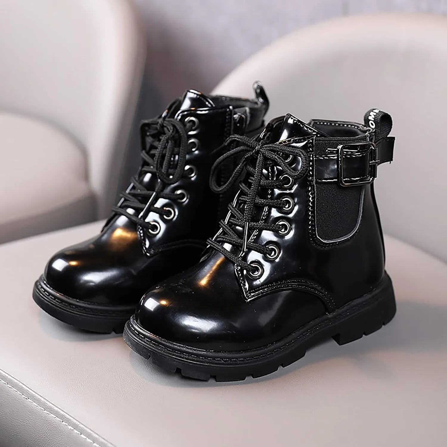 Boys and Girls Waterpoor Ankle Boots Short Boots Leather Shoes Toddler Boots Baby Winter (B, 3-3.5 Years Toddler)