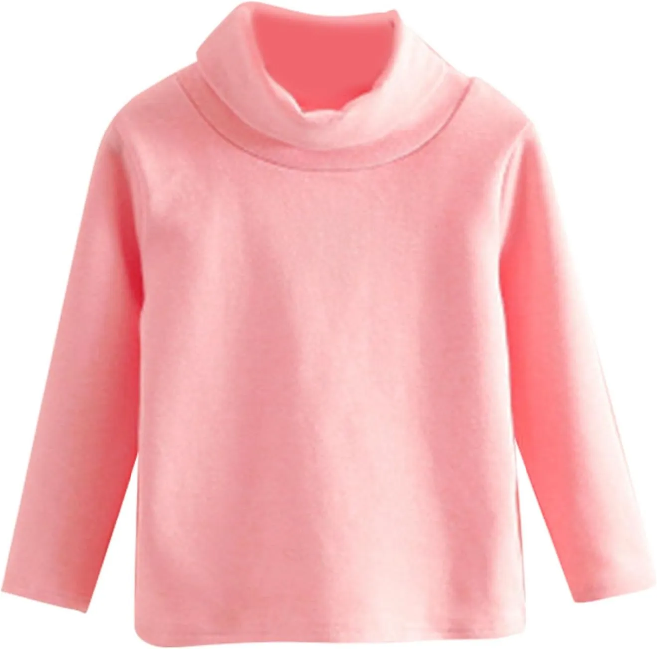 Boys Girls Crewneck Long Sleeve Soft Cotton T-Shirts Solid Warm Tee Tops Crewneck Cotton T-Shirt