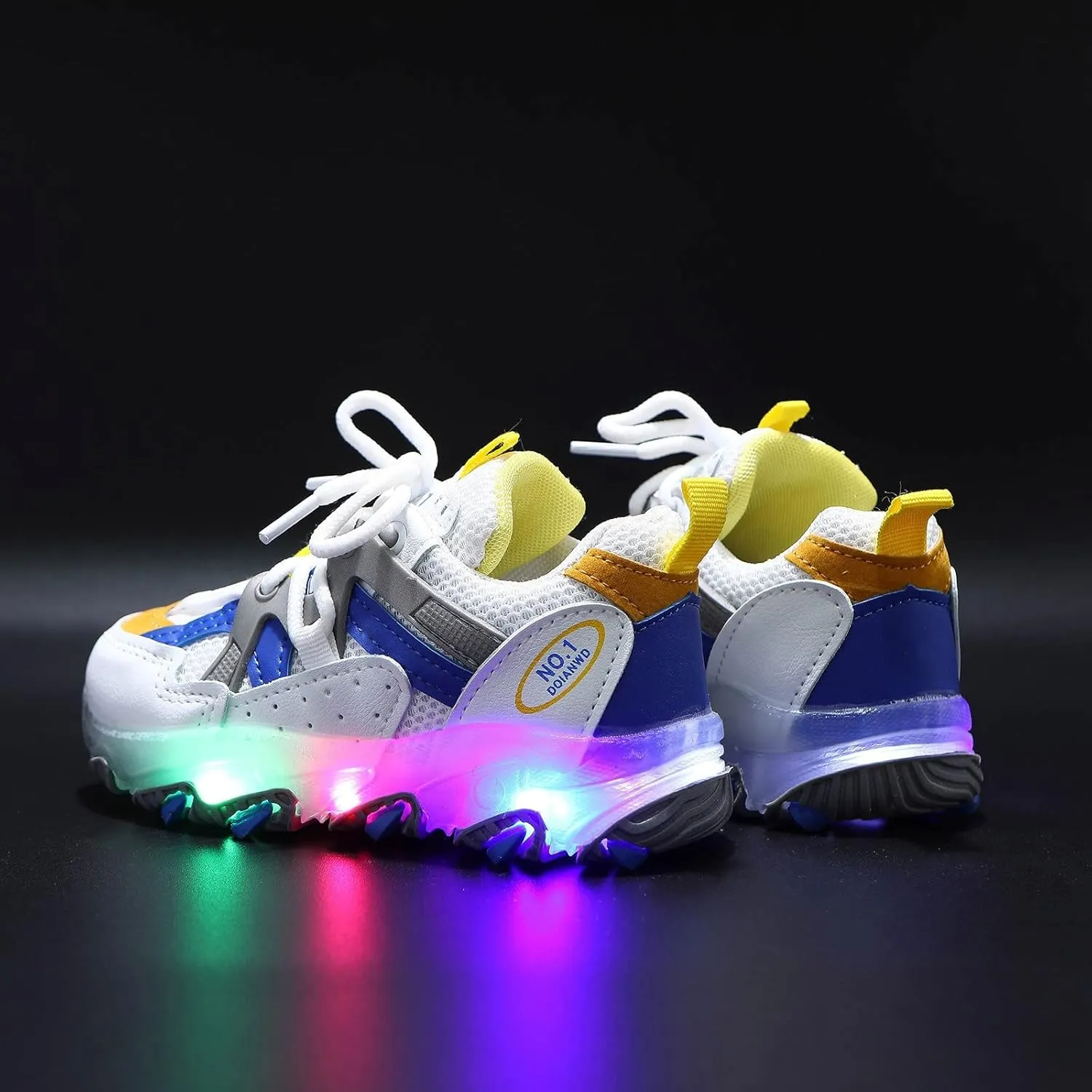 Boys Girls LED Light Up Sneakers Running Sport Shoes Lightweight Breathable Shoes for Toddler/Little Kid/Big Kid