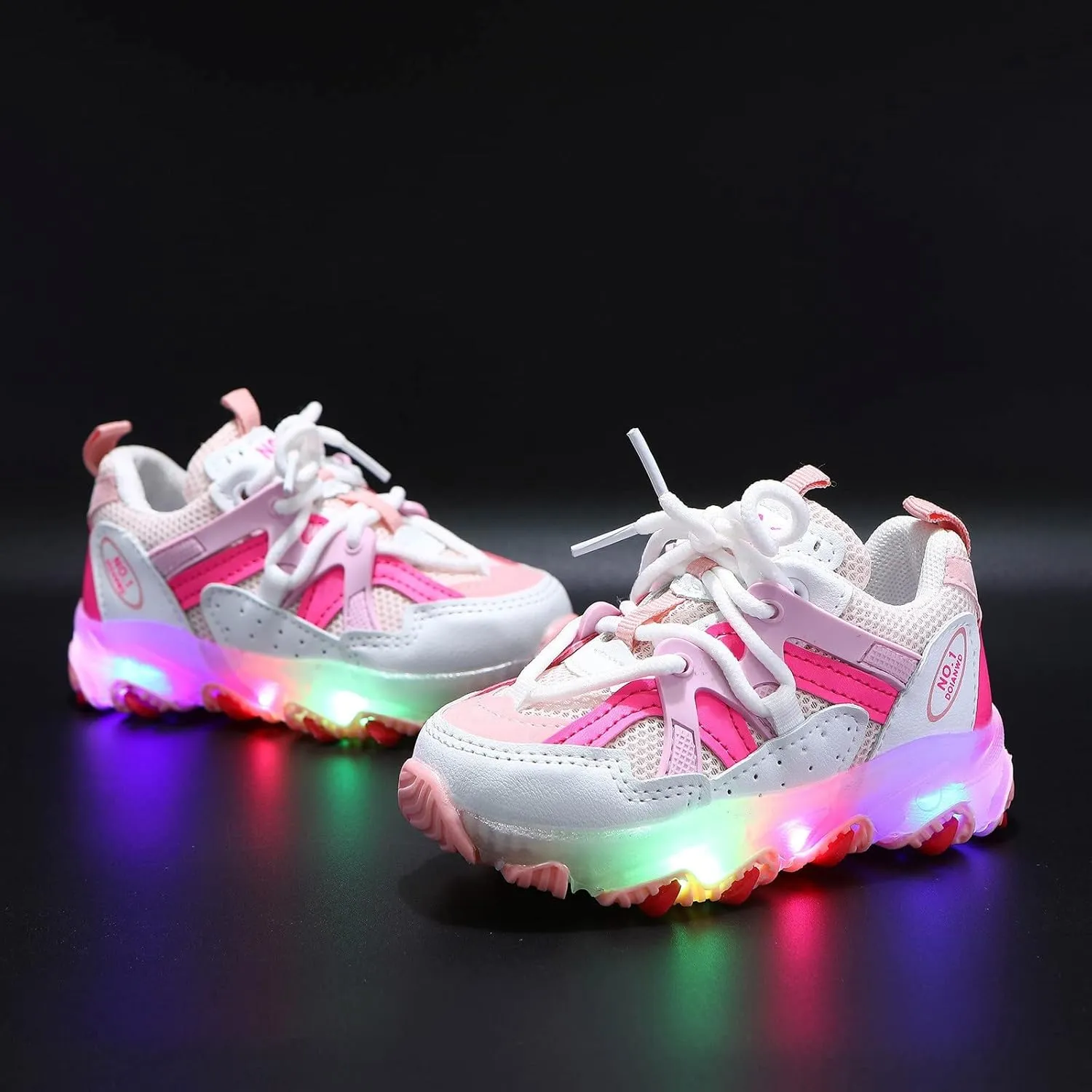 Boys Girls LED Light Up Sneakers Running Sport Shoes Lightweight Breathable Shoes for Toddler/Little Kid/Big Kid