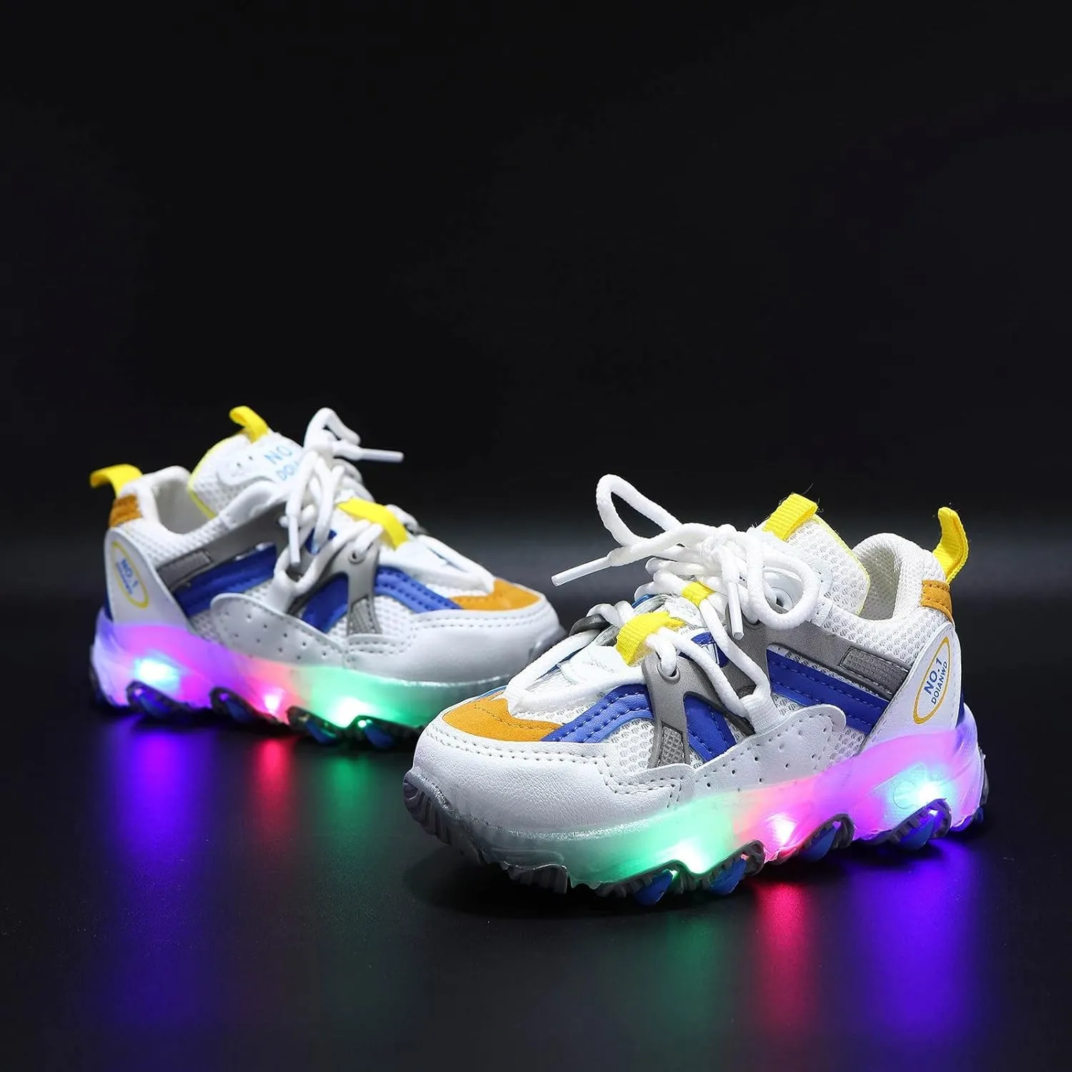 Boys Girls LED Light Up Sneakers Running Sport Shoes Lightweight Breathable Shoes for Toddler/Little Kid/Big Kid