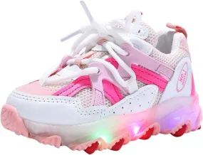 Boys Girls LED Light Up Sneakers Running Sport Shoes Lightweight Breathable Shoes for Toddler/Little Kid/Big Kid
