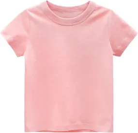Boys Girls Plain T Shirts Soft PE School T Shirts Summer Top Tees Toddler Boy Girl Crew Neck Short Sleeve Sweatshirt