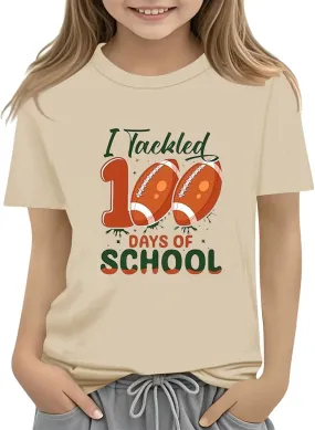 Boys Girls Tees Clothes Tops Cozy Soft T Shirt 100 Days of School Shirt for Kids T Shirt Casual Short Tops