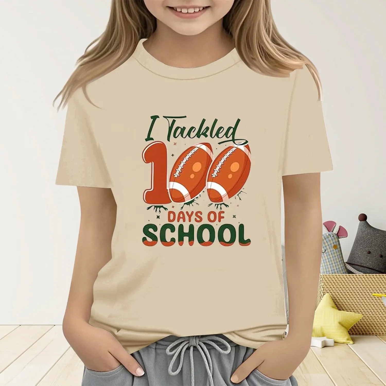 Boys Girls Tees Clothes Tops Cozy Soft T Shirt 100 Days of School Shirt for Kids T Shirt Casual Short Tops