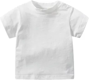 Boys Short Sleeve Crewneck Kid T-Shirts Top Girls Tee Crew Neck Solid T-Shirt Toddler Layering Tee Tops
