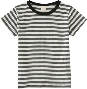 Boys' Short Sleeve Crewneck T-Shirts Top Tee Toddler Boys' Cotton T-Shirt Striped Shirts for Kids O-Neck