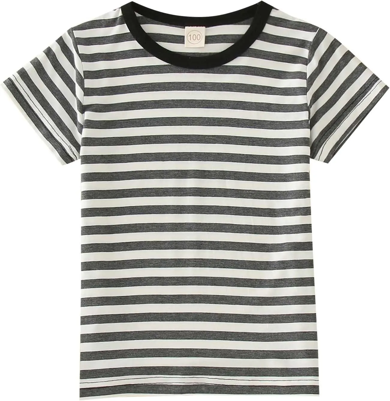 Boys' Short Sleeve Crewneck T-Shirts Top Tee Toddler Boys' Cotton T-Shirt Striped Shirts for Kids O-Neck