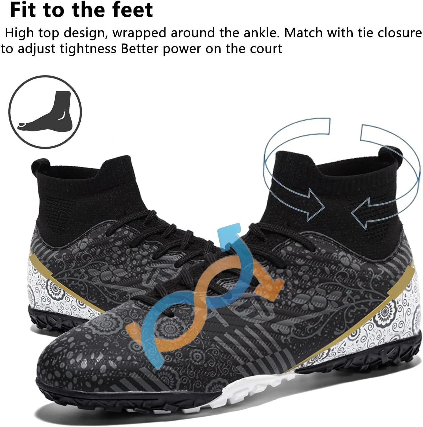 Boys Soccer Cleats Kids Professional Athletic Outdoor Trainning Girls Turf Training Shoes Teenager Indoor Football Shoes Sneakers for Unisex